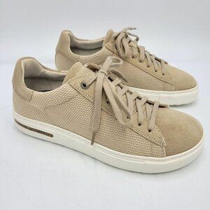 Birkenstock Bend Low Womens 5.5 SLIM EU 36 Canvas Suede Sand Sneakers EUC READ